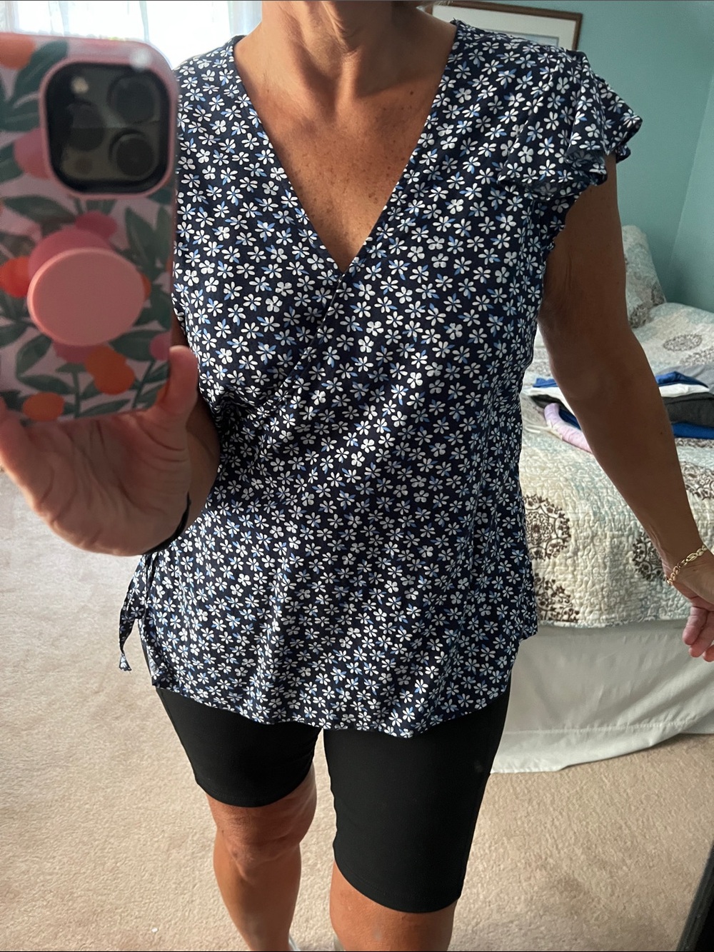 NWT Old Navy Floral Wrap-Style Women's Top